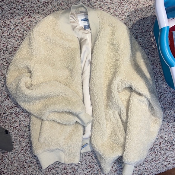 Old Navy Size Large Sherpa Bomber Jacket - Picture 1 of 2